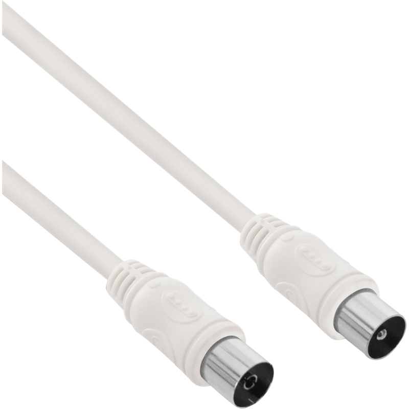 Image secondaire de Câble TV Coaxial 9,52mm Mâle / Femelle 2m Blanc Force Power Lite