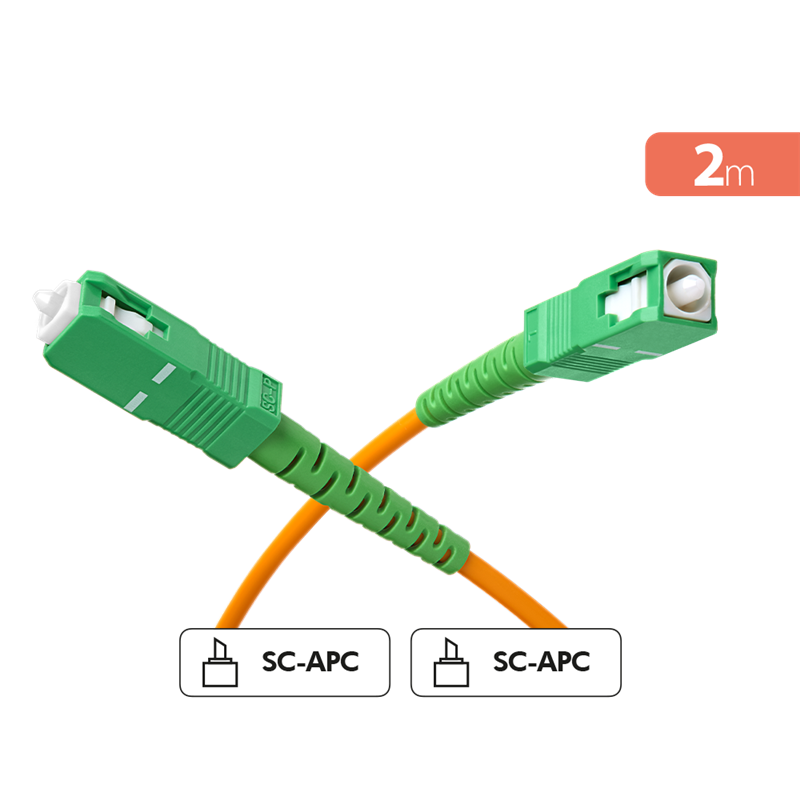 Câble Fibre optique SC/APC Monomode 2m Orange et Vert Force Power Lite