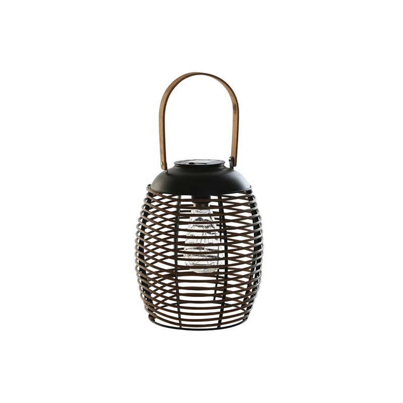 Image secondaire de Lampe solaire DKD Home Decor Marron Noir Bambou Rotin 22 x 22 x 39 cm