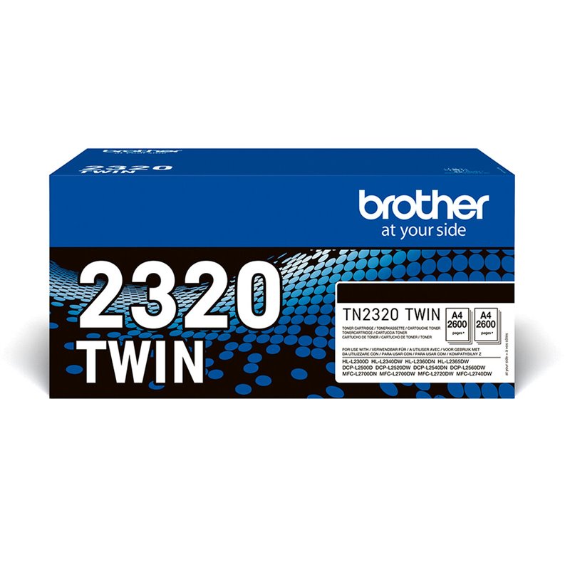 Image secondaire de Toner original Brother L2300D/L2340DW/L2360DN/L2365DW/L2500/L2700 Noir (2 Unités)