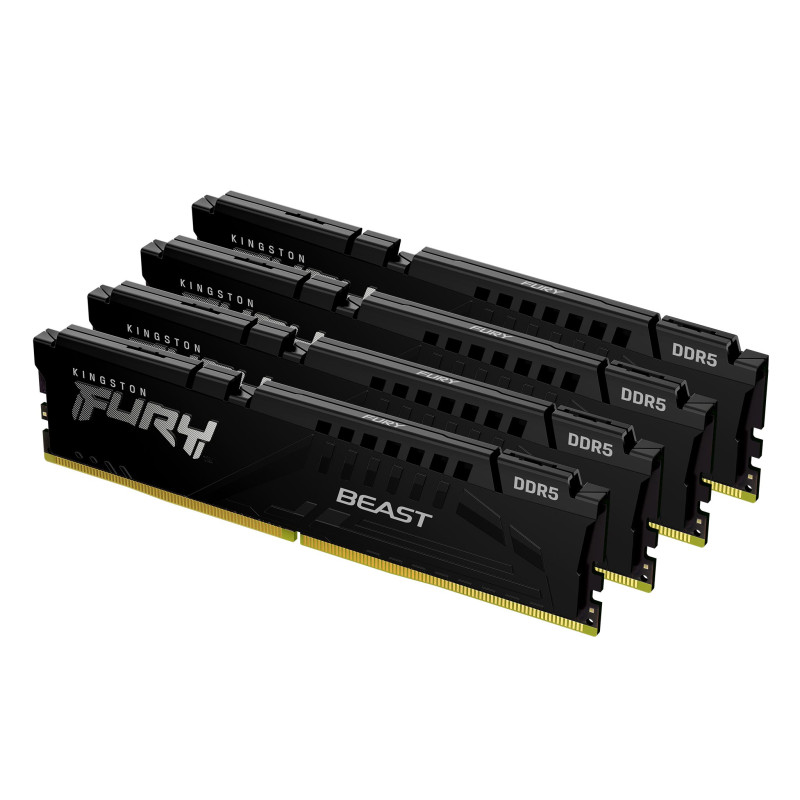 Kingston Technology FURY Beast 128 Go 5200 MT/s DDR5 CL40 DIMM (Kits de 4) Black XMP