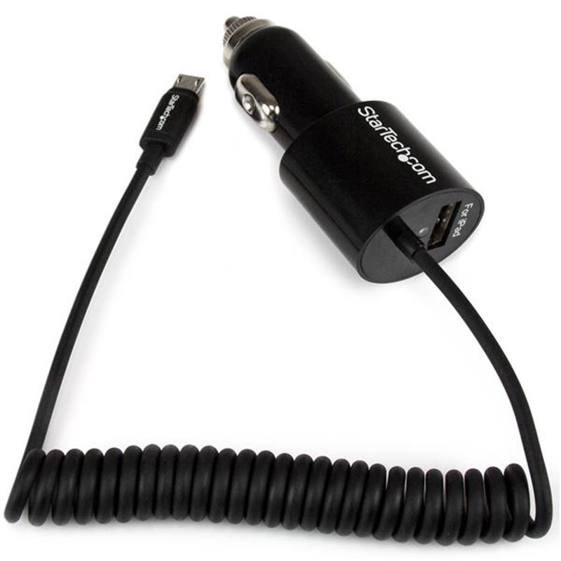 Image secondaire de StarTech.com Chargeur pour voiture double avec câble Micro USB et port USB 2.0 - Haute puissance 21W / 4,2A - Noir
