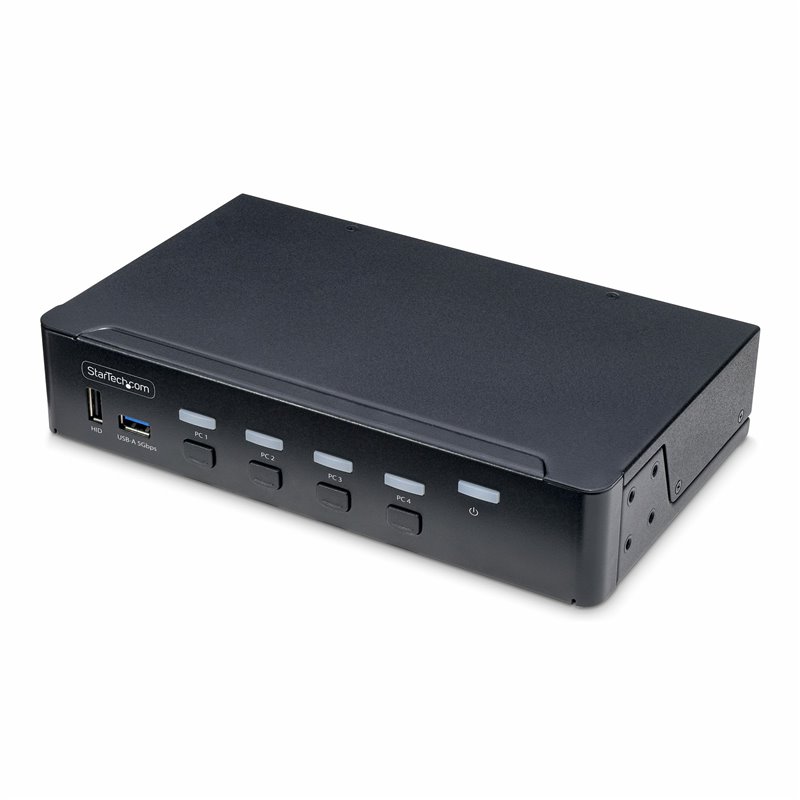Image secondaire de StarTech.com Switch KVM DisplayPort 4 Ports, Moniteur Unique 4K 60Hz, 6 Ports USB, Commutation par Touche de Raccourci et Bouton