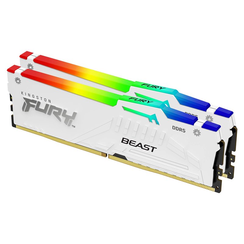 Image secondaire de Kingston Technology FURY Beast 32GB 6800MT/s DDR5 CL34 DIMM (Kits de 2) White RGB EXPO
