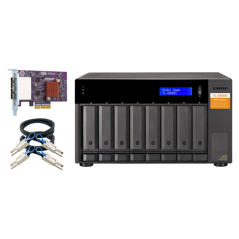 Image secondaire de QNAP TL-D800S Boîtier de disques de stockage Boîtier disque dur/SSD Noir, Gris 2.5/3.5