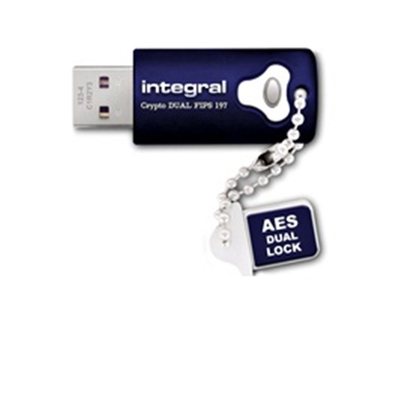 Image secondaire de Integral 8GB Crypto Dual FIPS 197 Encrypted USB 3.0 lecteur USB flash 8 Go USB Type-A 3.2 Gen 1 (3.1 Gen 1) Bleu