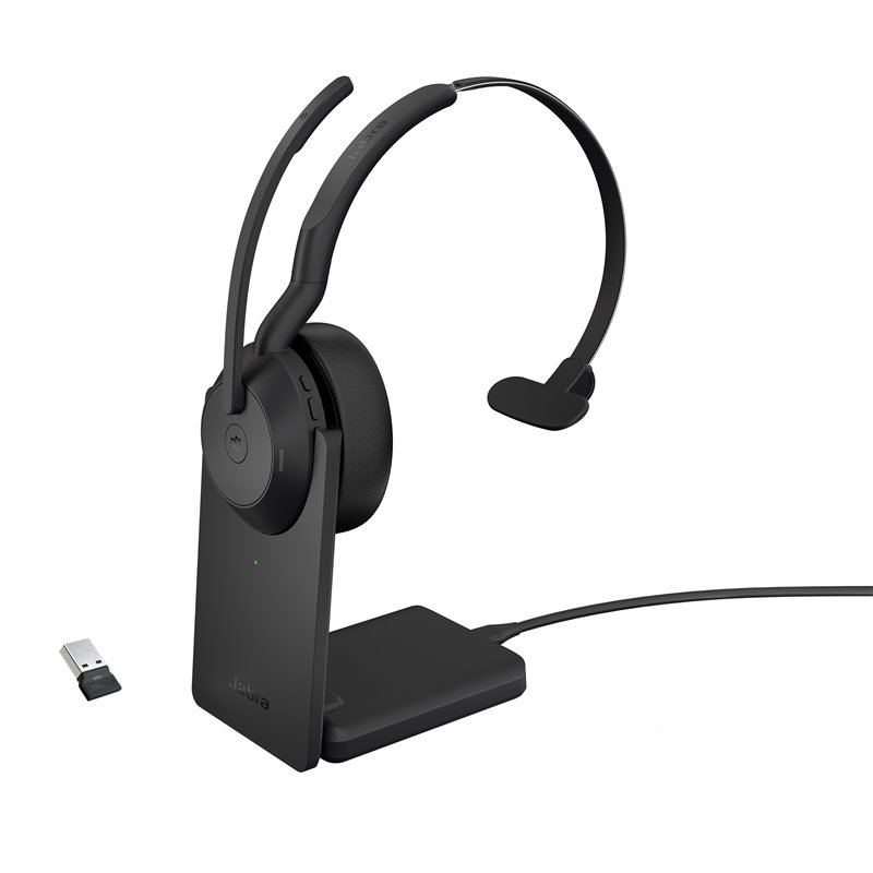 Image secondaire de Jabra Evolve2 55 Casque Avec fil &sans fil Arceau Bureau/Centre d'appels Bluetooth Socle de chargement Noir