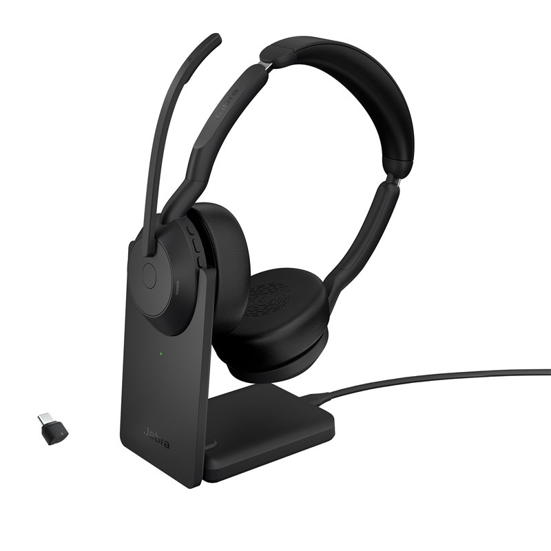 Image secondaire de Jabra Evolve2 55 Casque Avec fil &sans fil Arceau Bureau/Centre d'appels Bluetooth Socle de chargement Noir