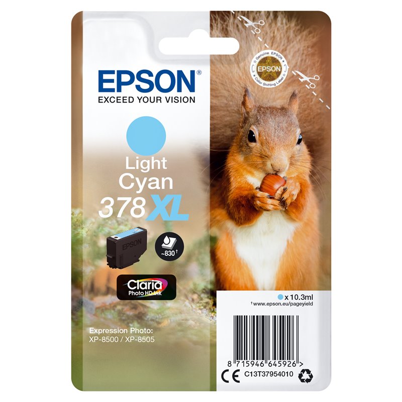 Image secondaire de Epson Squirrel Singlepack Light Cyan 378XL Claria Photo HD Ink