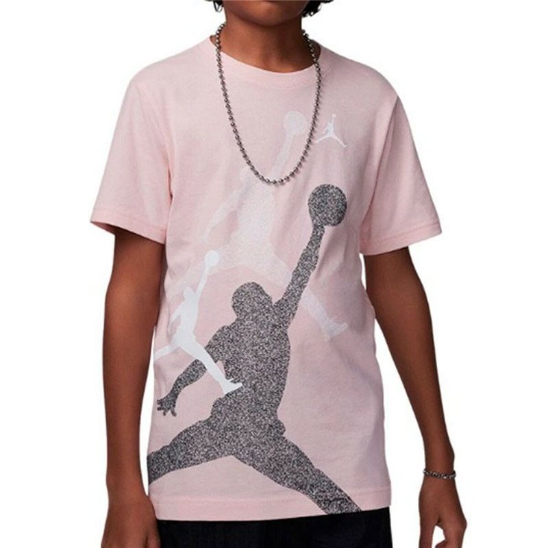 T shirt à manches courtes Enfant Jordan JDB GRADIENT STACKED JM SS TEE 95D119 AHC Rose