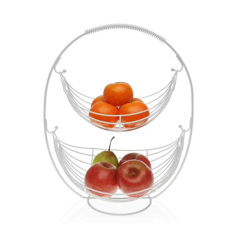 Coupe à fruits Versa Blanc Métal (27 x 45,5 x 36 cm)