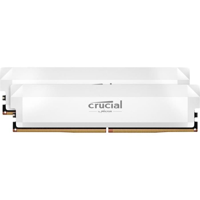 CRUCIAL Mémoire RAM DDR5 PRO - Overclocking Edition - Kit 64GB (2 x 32GO) - 6000 MT/s - CL40 - UDIMM - Blanc