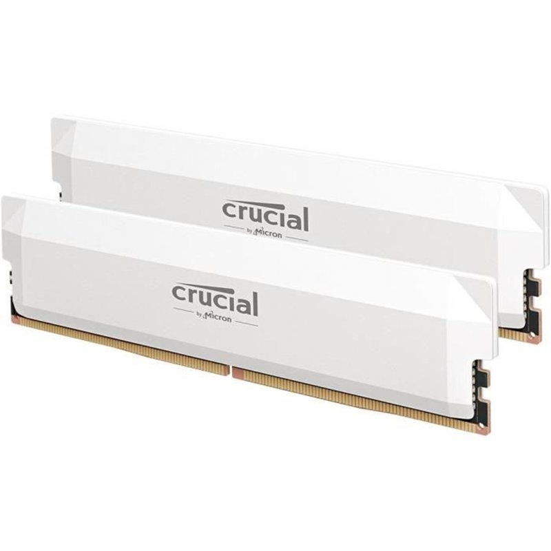Image secondaire de CRUCIAL Mémoire RAM DDR5 PRO - Overclocking Edition - Kit 64GB (2 x 32GO) - 6000 MT/s - CL40 - UDIMM - Blanc