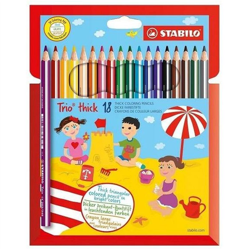 Image secondaire de Crayons de couleur Stabilo TRIO THICK Multicouleur 18 Pièces (6 Unités)