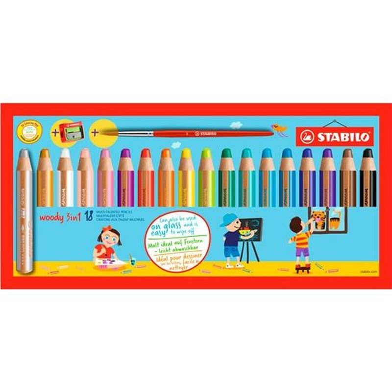 Image secondaire de Crayons de couleur Stabilo Multicouleur 18 Pièces (2 Unités)