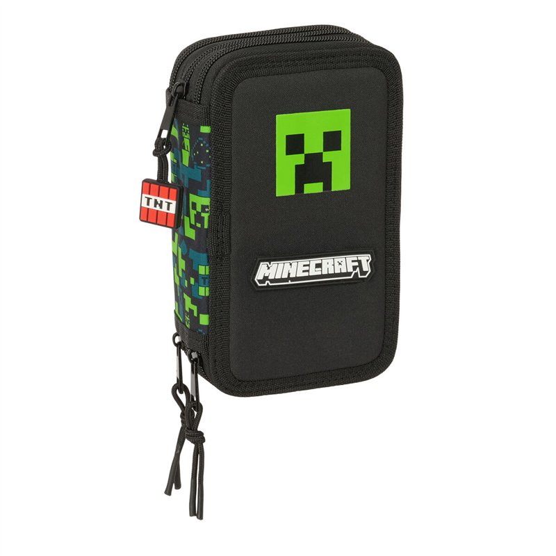 Pochette à crayons triple Minecraft Tnt Multicouleur 12,5 x 19,5 x 5,5 cm 37 Pièces