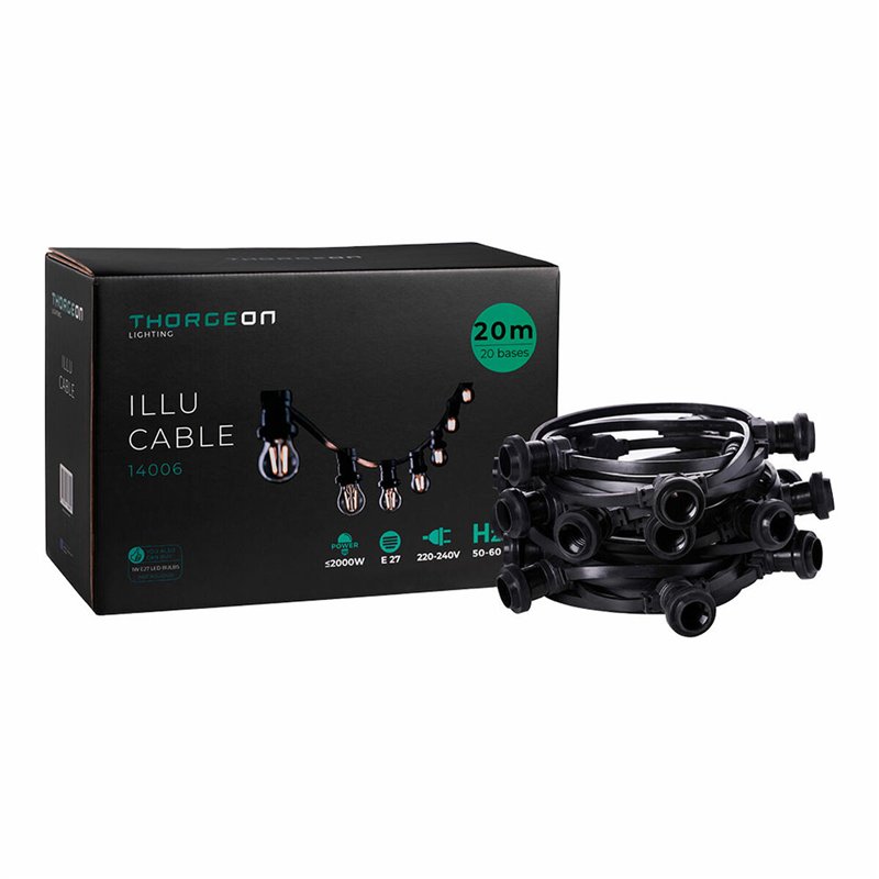 Guirlande lumineuse Thorgeon Noir 2000 W 20 m 20