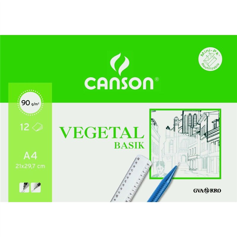 Image secondaire de Papier à dessin Canson VEGETAL BASIK A4 12 Volets (20 Unités)