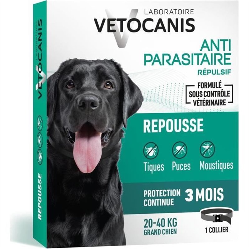 Collier anti-puces - VETOCANIS - Répulsif pour grand Chien