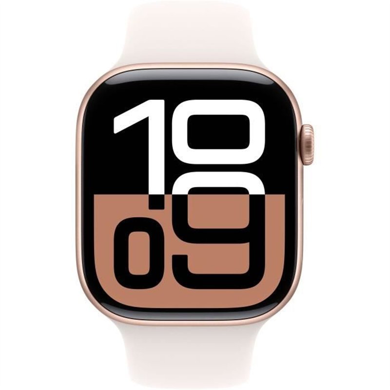 Image secondaire de Apple Watch Series 10 GPS - 46mm - Boîtier Rose Gold Aluminium - Bracelet Light Blush Sport Band - S/M
