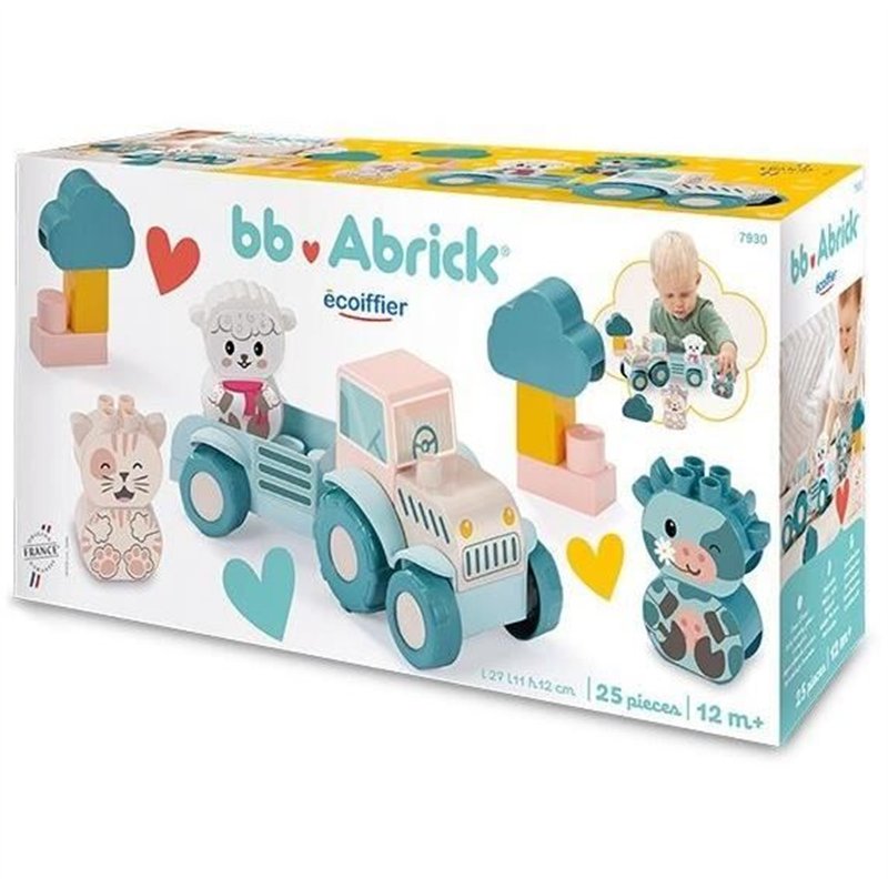 Tracteur - Ecoiffier - Mon premier tracteur - 25 pièces - Couleur pastel - Pour bébé 12 mois
