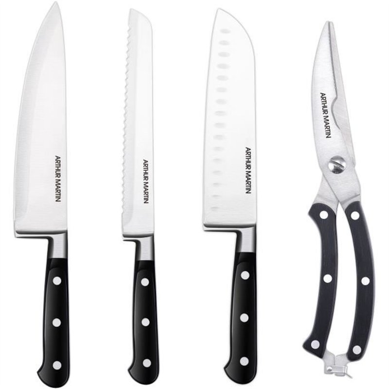Set de couteaux - ARTHUR MARTIN - AMC1277 - Ensemble de couteaux - 4 pieces - Noir