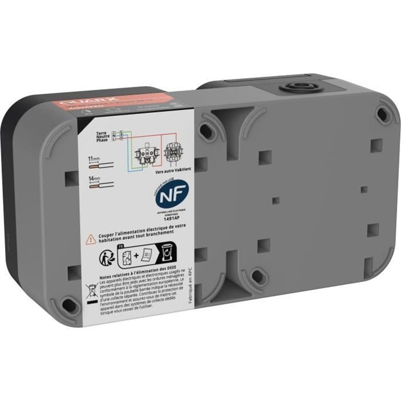 Image secondaire de Double prise - QUARX - Aqua Pro - Extérieure, verticale, IP55, 250V, 16A