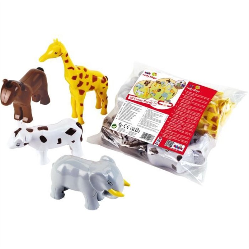 Animaux magnétiques - KLEIN - 0071 - 4 grands animaux Funny Puzzle, sachet - 16 pieces - Des 12 mois