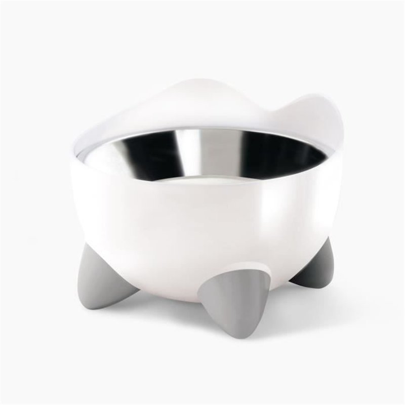 Gamelle pour chat - CATIT - PIXI - 200ml - Surélevée - Bols en acier inoxydable amovibles - Blanc