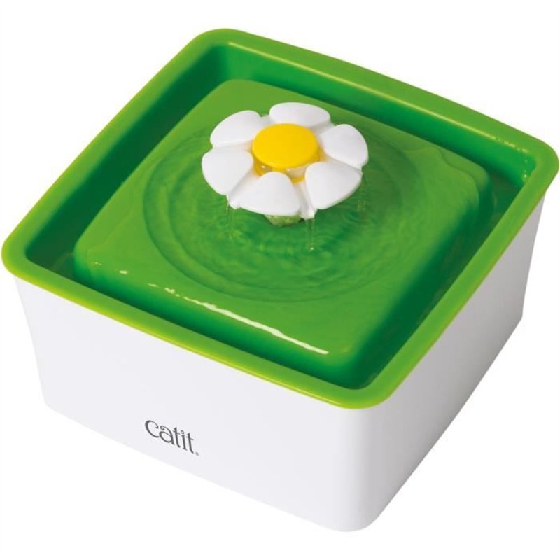 Fontaine à eau pour chat à fleur mini - CATIT - Flower mini - 1,5L - Accessible chatons et chats de petite taille - Vert
