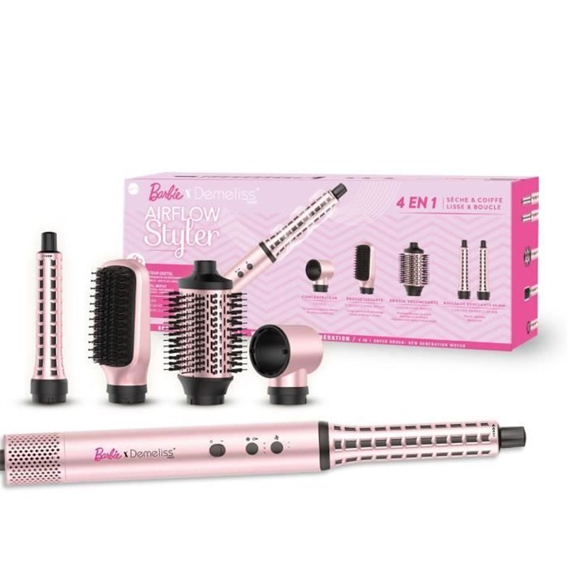 Image secondaire de Brosse soufflante - DEMELISS - Air Flow Styler Barbie Edition - 3 vitesses - Rose