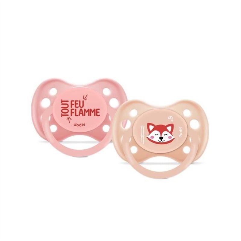 Duo sucettes anatomiques - DODIE - EDL A103 - +6 mois - Panda roux
