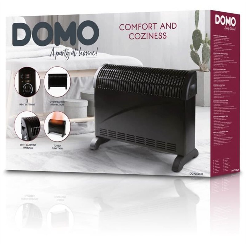Image secondaire de Convecteur de chauffage turbo - 2000 W - DOMO - DO7350CH - 52,5 x 38,8 x 19,5 cm - Noir