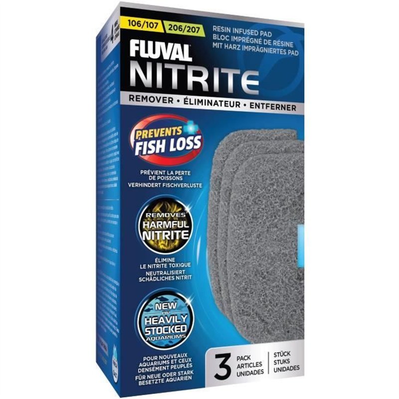 Blocs éliminateurs de nitrite pour aquarium - FLUVAL - Pour filtres extérieur Fluval 106/107 et 206/207 - 3 pièces