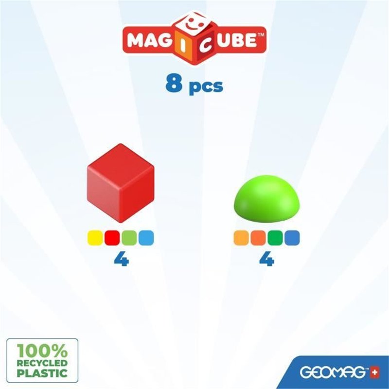 Image secondaire de Blocs magnétiques - GEOMAG - Magicube 061 - 8 pieces - Empilables - Plastique recyclé