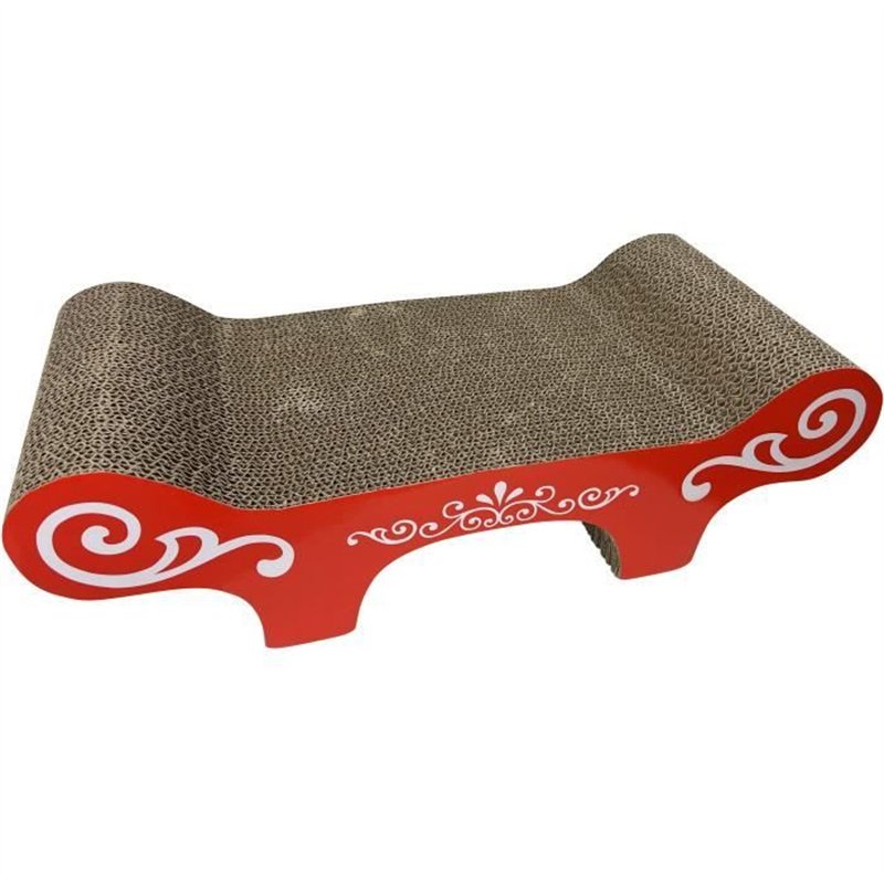 Image secondaire de Griffoir pour chat - CATIT - Avec herbe à chat - Transat - Blanc et rouge