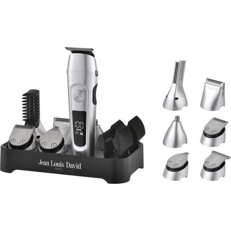 Tondeuse cheveux 6 en 1 - JEAN LOUIS DAVID - JLD ULTIMATE TRIMMER - 6 tetes interchangeables - Autonomie 120 min