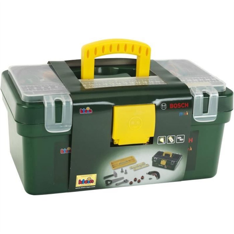 Image secondaire de Caisse a outils Bosch - KLEIN - 8609 - Compartimentée avec visseuse électronique Ixolino II et accessoires - Des 3 ans