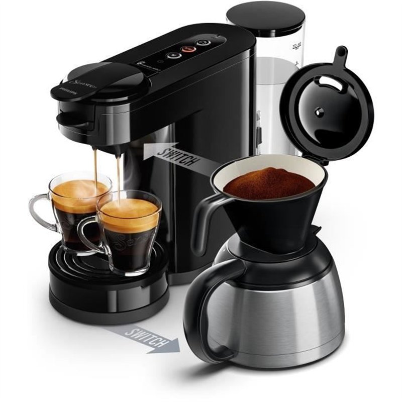 Machine a café dosette - PHILIPS - SENSEO SWITCH HD6592/65 - Noir intense