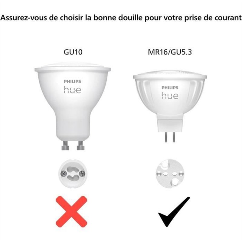 Image secondaire de Ampoule connectée - PHILIPS HUE - MR16 - Lumiere blanche et colorée - Compatible bluetooth - Fonctionne avec App et voix