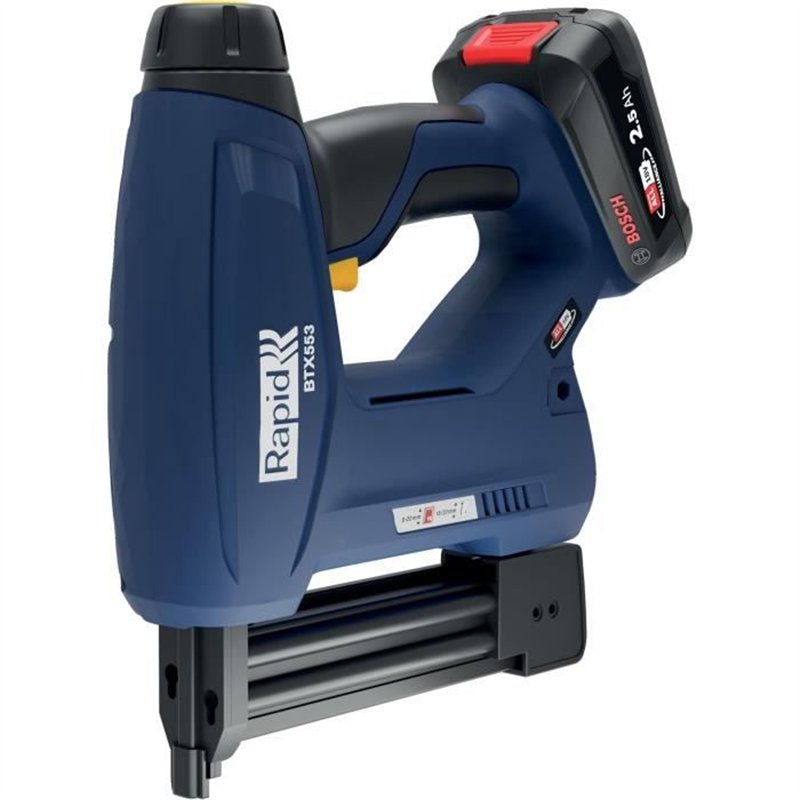 Agrafeuse a batterie 18V pour 53/8-20mm - 8/15-20mm - RAPID - BTX553 -Coffret + batterie 2.5Ah + chargeur