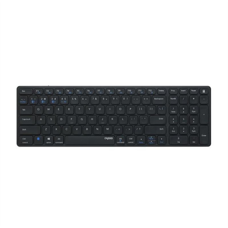 Ensemble clavier souris - RAPOO - 9700M - Sans fil - Multimode - Numpad - Noir