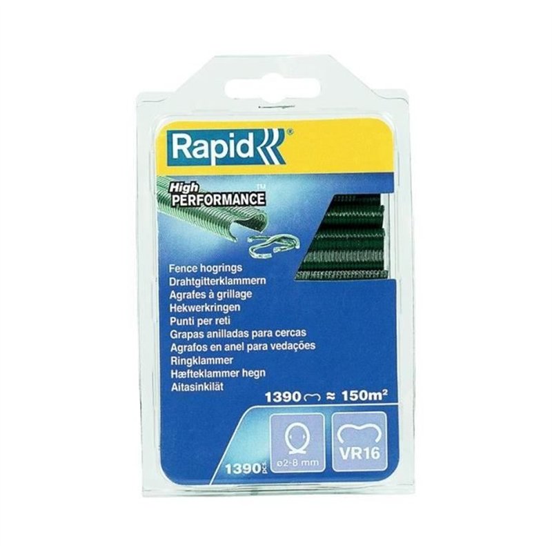 Image secondaire de Agrafes grillage - RAPID - VR16 Vert - Blister 1390