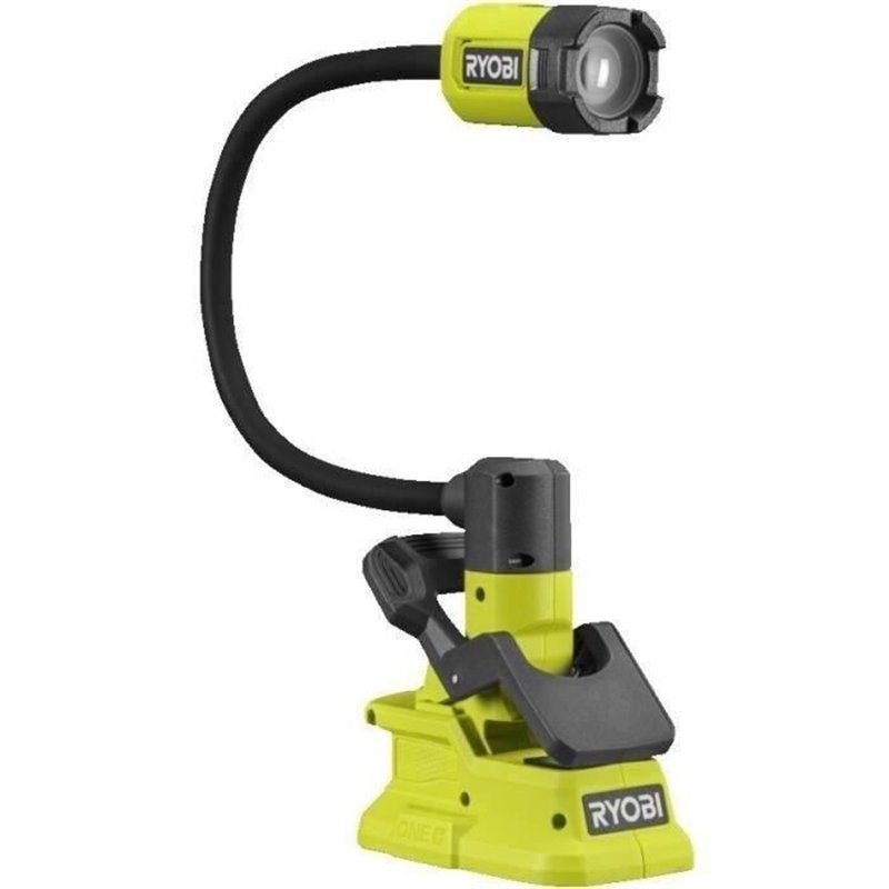 RYOBI - Lampe à pince avec corps flexible 18V ONE+ - 400 Lumens - corps flexible 40 cm - 2 modes - Disponible - RLCF18-0