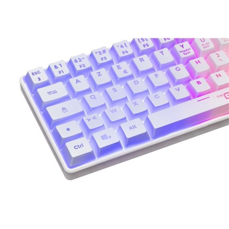 Image secondaire de Clavier Gamer - Membrane - The G-Lab - KEYZ HYDROGEN WL - Rétroélairage arc-en-ciel - Sans fil - Semi mécanqiue - Azerty - Blanc