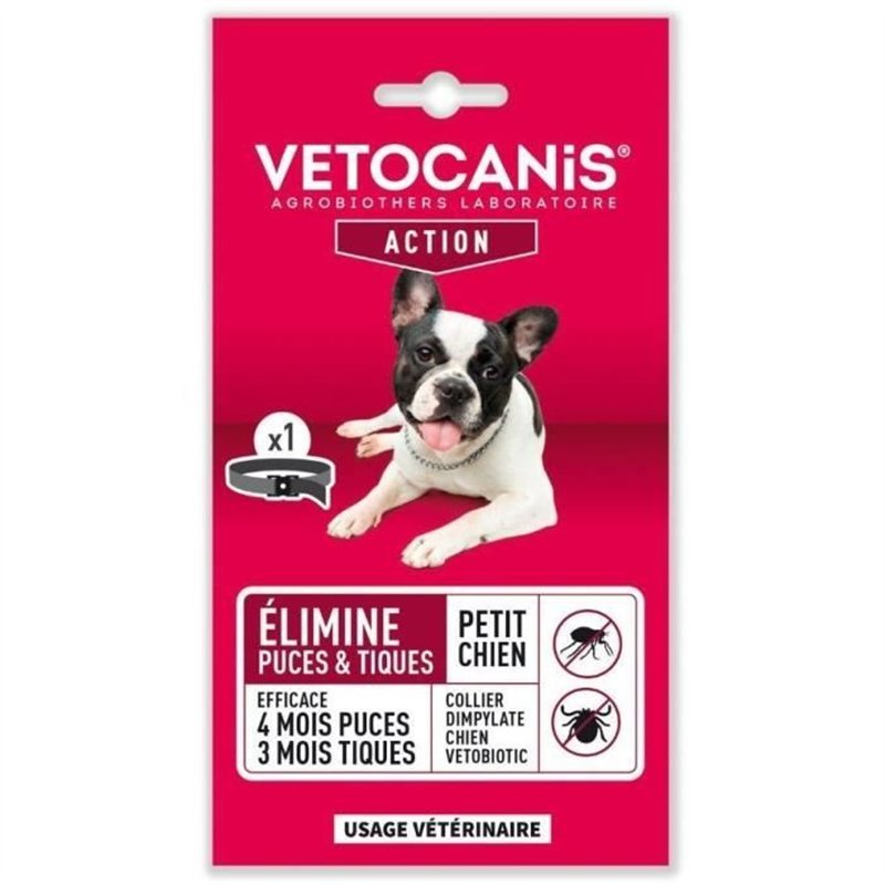 Collier Anti-puces - VETOCANIS - Collier Anti-puces et Tiques au Dimpylate pour Chien