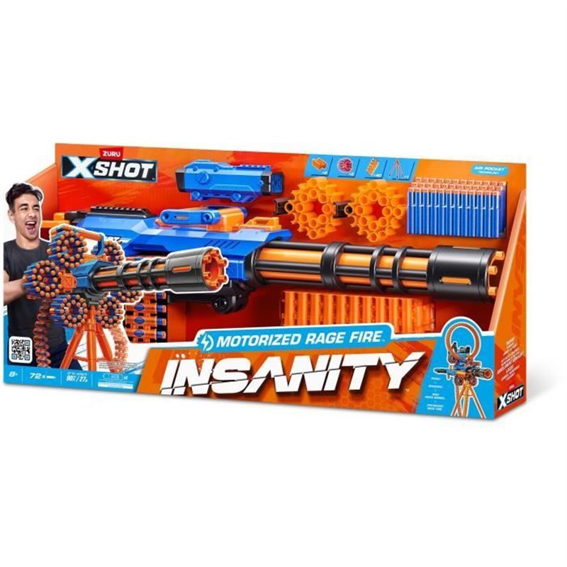 Image secondaire de Blaster motorisé - ZURU - X-SHOT Rage Fire - 40 fléchettes - Trépied inclus - Portée 27 m