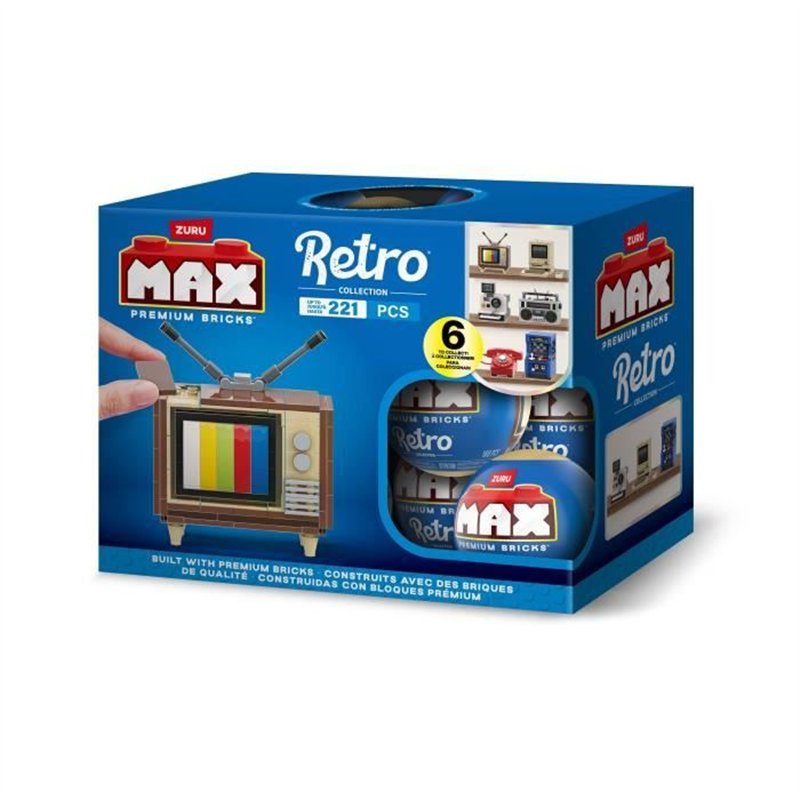 Set de construction - ZURU - Retro - 221 pièces - 6 designs - Ambiance nostalgique