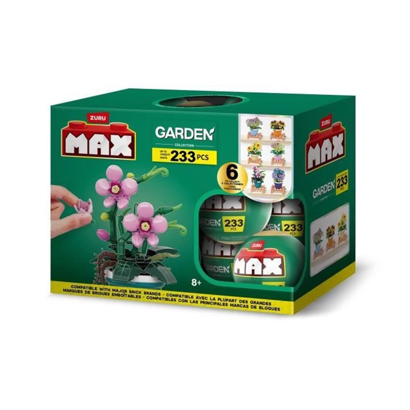 Set de construction - ZURU - Garden Pot Plants - 233 pieces max - 6 designs - Pot et support inclus