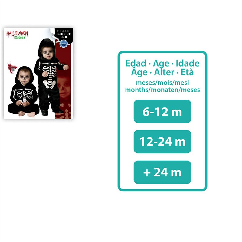 Image secondaire de Déguisement pour Bébés Squelette 6-12 Mois